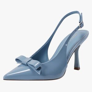 Marc Fisher Womens Rayma Elegant Blue Slingback Heels Sz 8